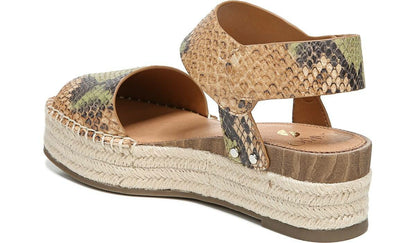Sarto Oak Espadrille Sandal - Beige Multi Snake Leather