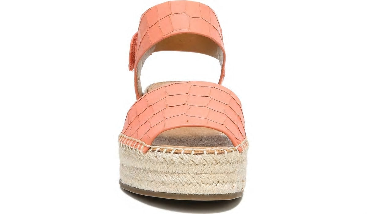 Sarto Oak Espadrille Sandal - Coral Crocco Leather