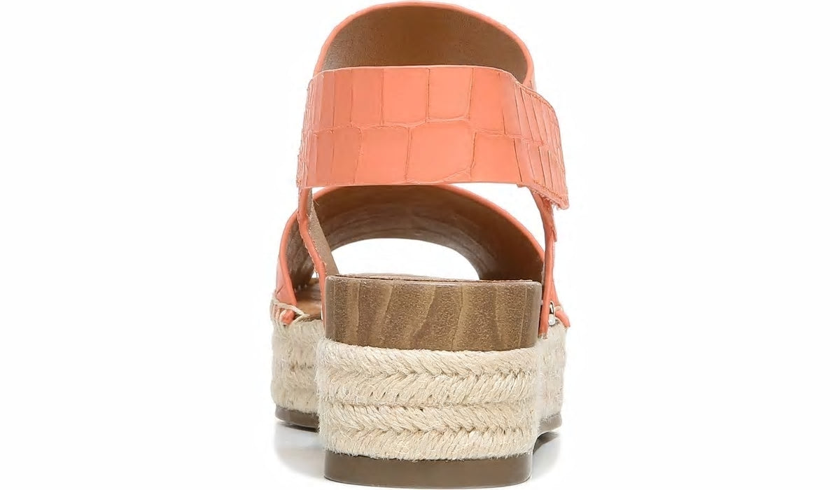 Sarto Oak Espadrille Sandal - Coral Crocco Leather