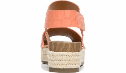 Sarto Oak Espadrille Sandal - Coral Crocco Leather