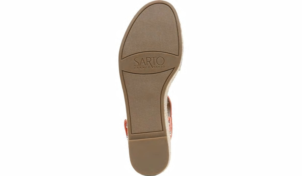 Sarto Oak Espadrille Sandal - Coral Crocco Leather