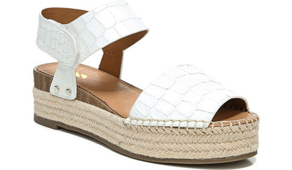 Sarto Oak Espadrille Sandal - White Crocco Leather