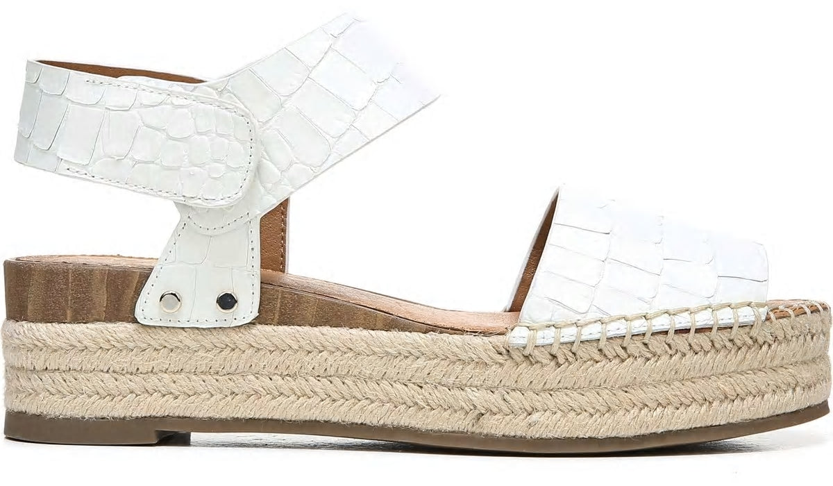 Sarto Oak Espadrille Sandal - White Crocco Leather
