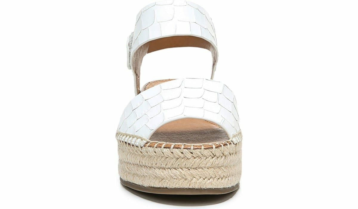 Sarto Oak Espadrille Sandal - White Crocco Leather