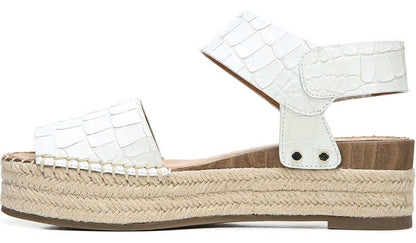 Sarto Oak Espadrille Sandal - White Crocco Leather