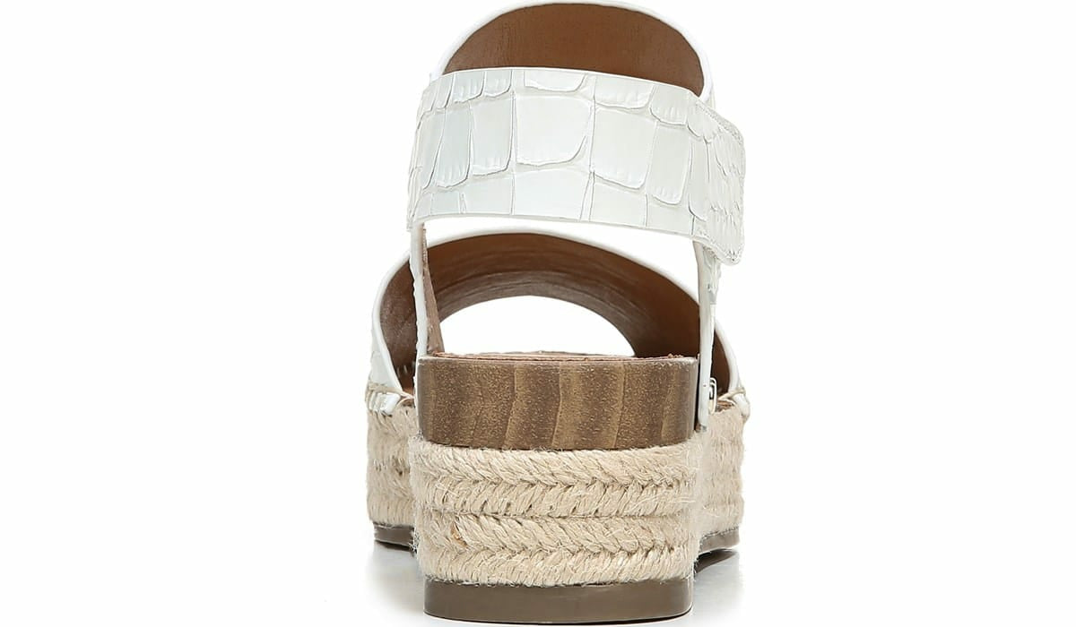 Sarto Oak Espadrille Sandal - White Crocco Leather