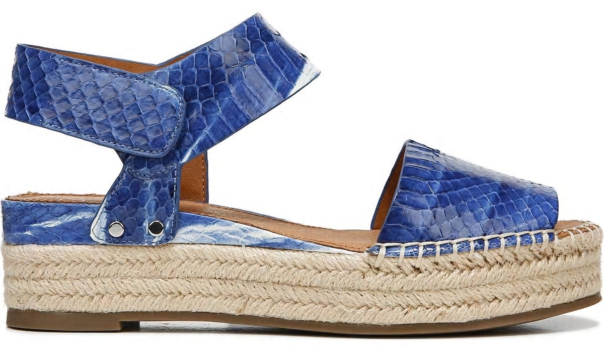 Sarto Oak 3 Espadrille Sandal - Blue Snake Leather