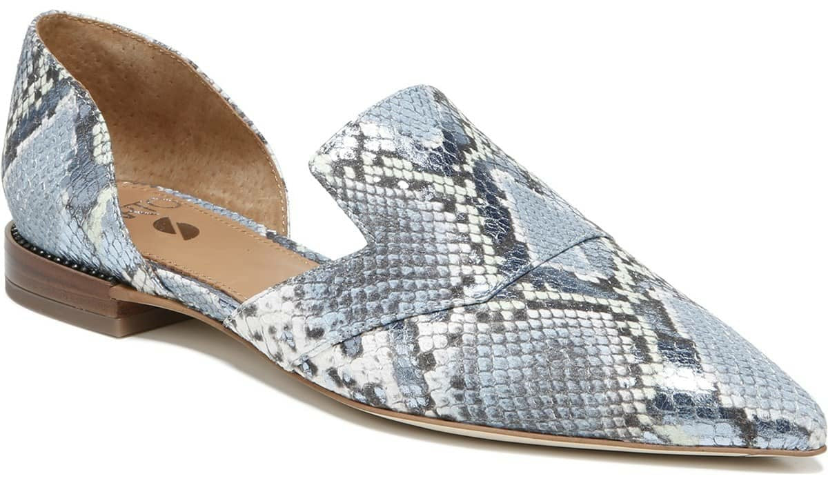 Sarto Toby D'Orsay Flat - Airy Blue Snake Leather