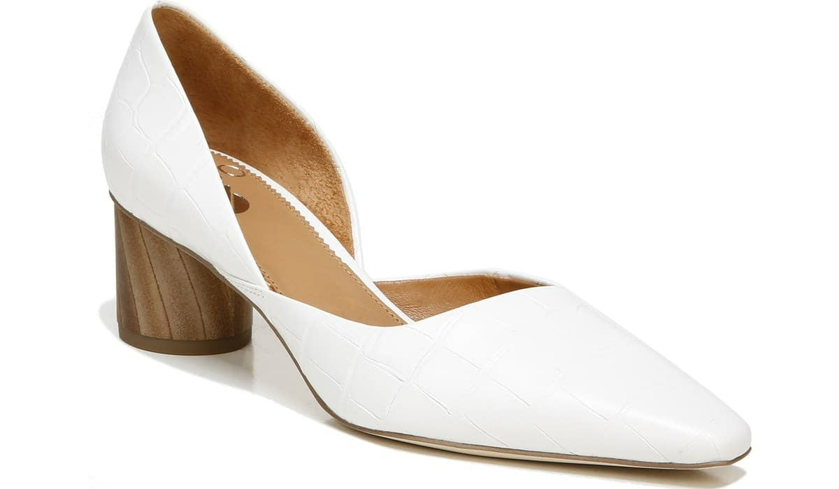 Sarto Rita Pump - White Crocco Leather