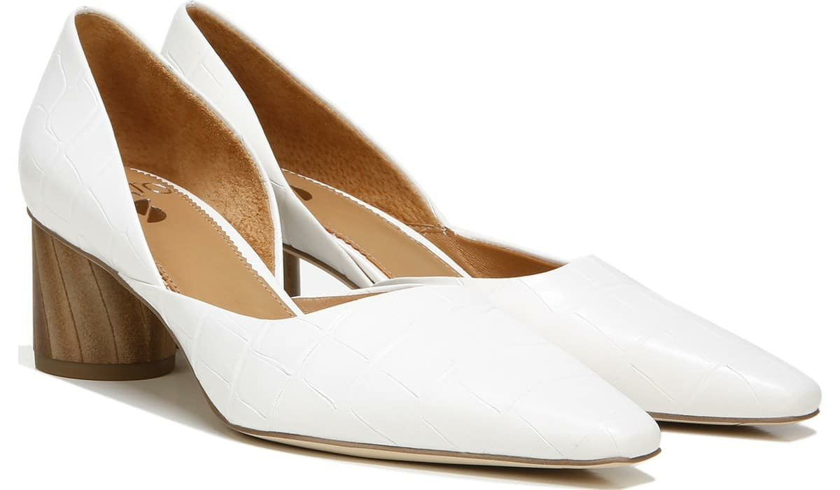 Sarto Rita Pump - White Crocco Leather