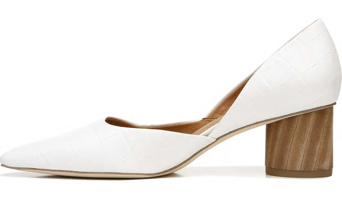 Sarto Rita Pump - White Crocco Leather