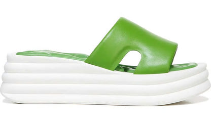 Sarto Vina Platform Slide Sandal - Acid Green Leather