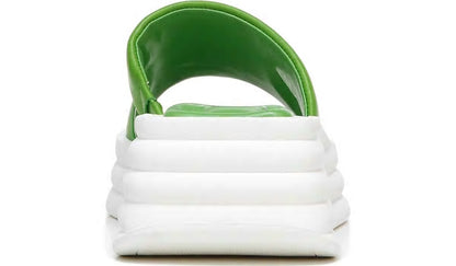 Sarto Vina Platform Slide Sandal - Acid Green Leather