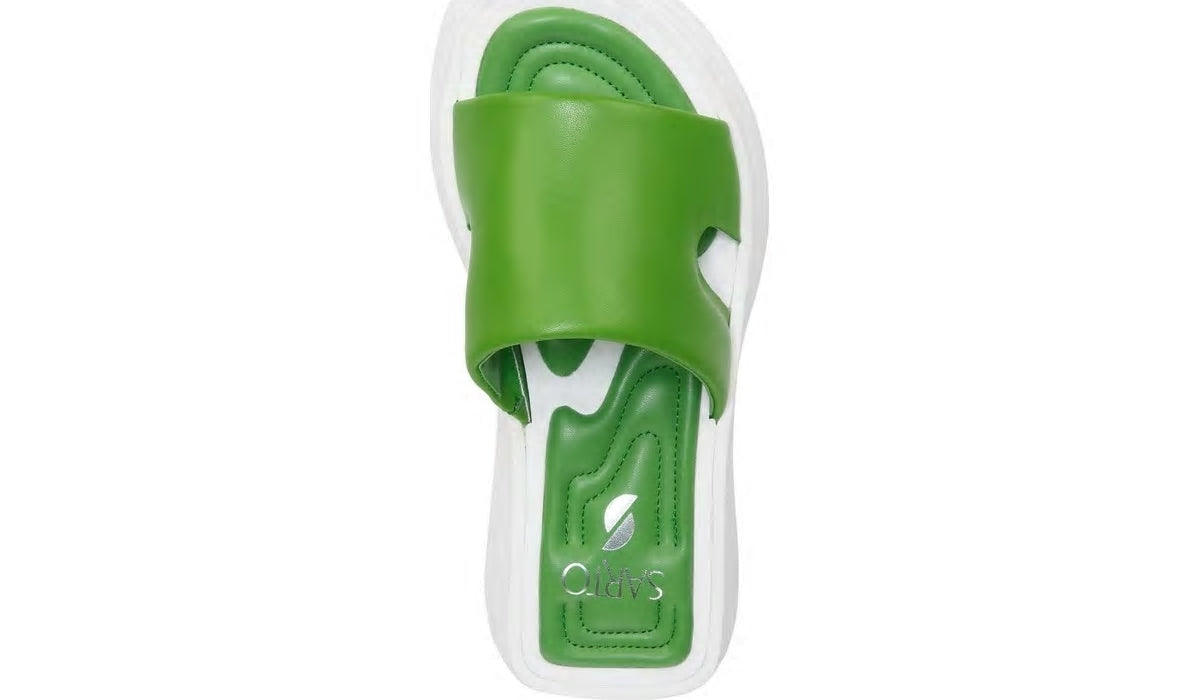 Sarto Vina Platform Slide Sandal - Acid Green Leather