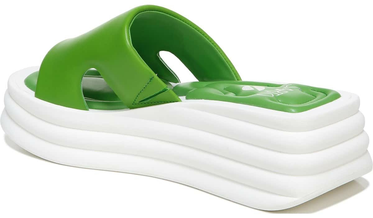 Sarto Vina Platform Slide Sandal - Acid Green Leather
