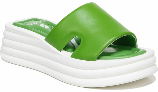Sarto Vina Platform Slide Sandal - Acid Green Leather