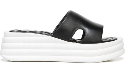 Sarto Vina Platform Slide Sandal - Black Leather