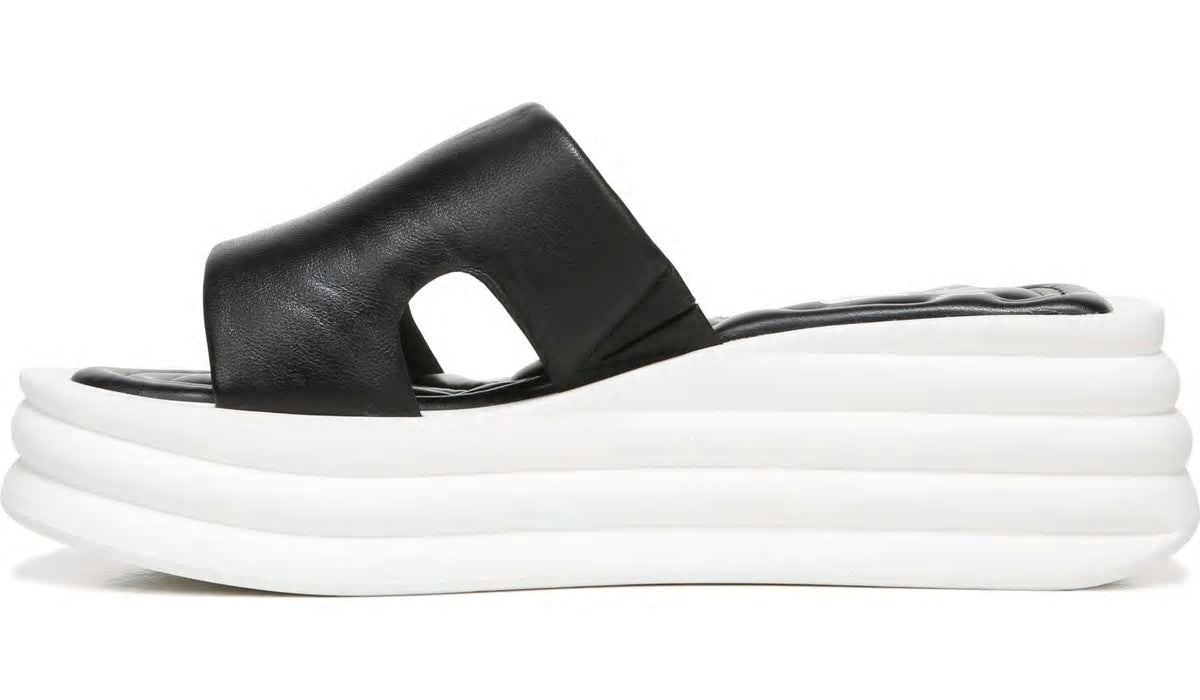 Sarto Vina Platform Slide Sandal - Black Leather