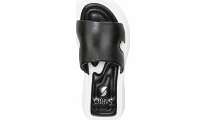 Sarto Vina Platform Slide Sandal - Black Leather
