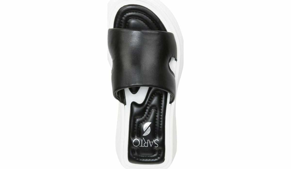 Sarto Vina Platform Slide Sandal - Black Leather