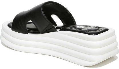 Sarto Vina Platform Slide Sandal - Black Leather