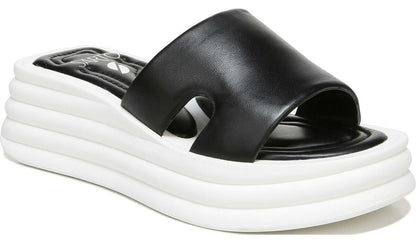 Sarto Vina Platform Slide Sandal - Black Leather