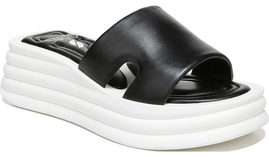 Sarto Vina Platform Slide Sandal - Black Leather