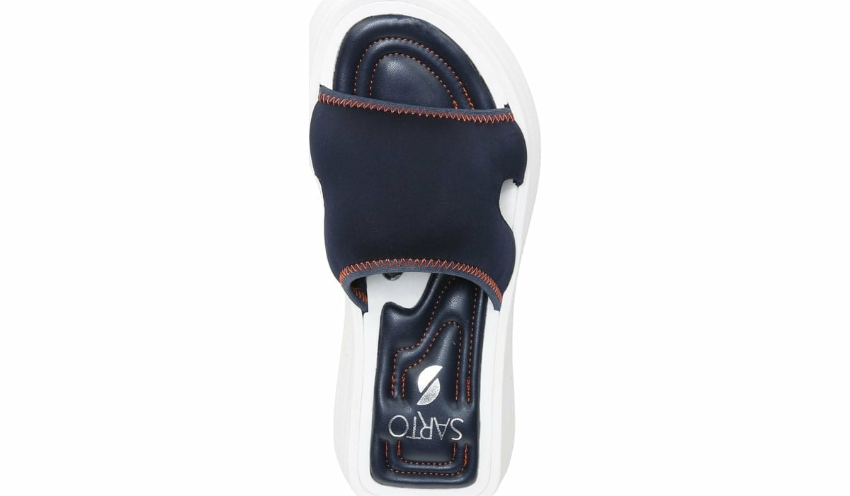Sarto Vina 2 Platform Slide Sandal - Inky Navy Fabric