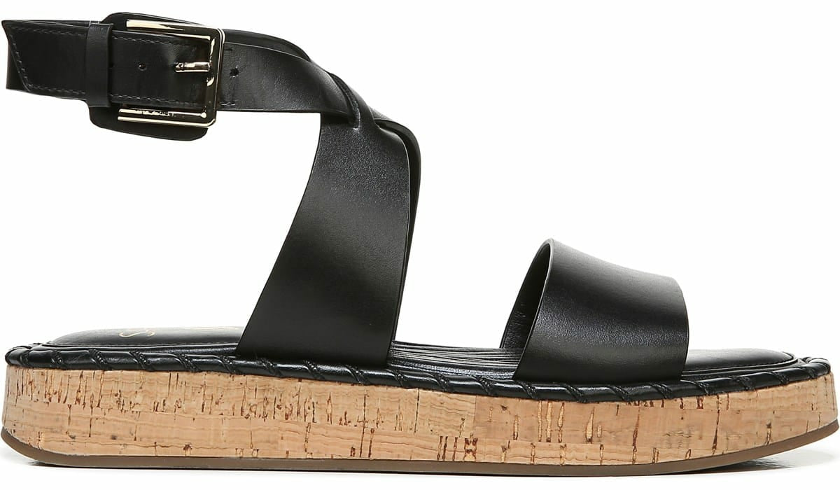 Sarto Zarlo Platform Sandal - Black Leather