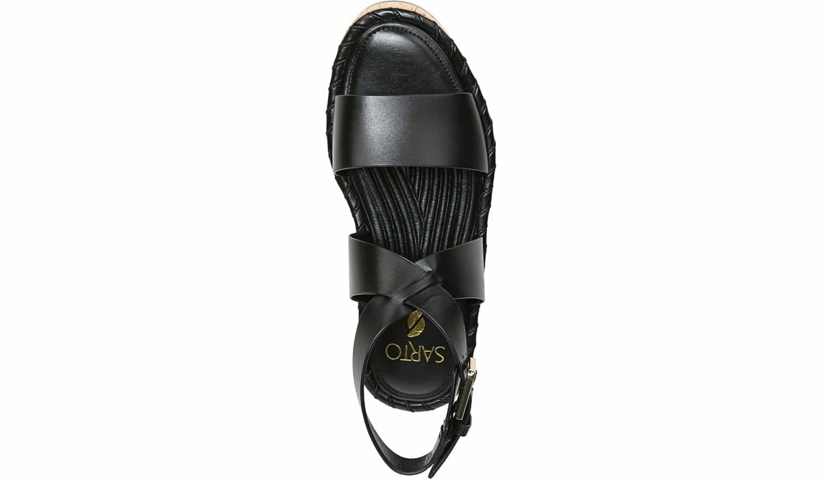 Sarto Zarlo Platform Sandal - Black Leather