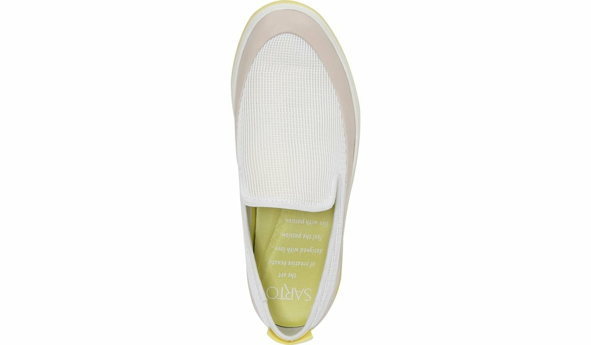 Sarto Debra 2 Platform Slip On Sneaker - White Fabric