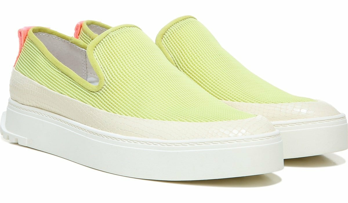 Sarto Debra 2 Platform Slip On Sneaker - Citron Leather