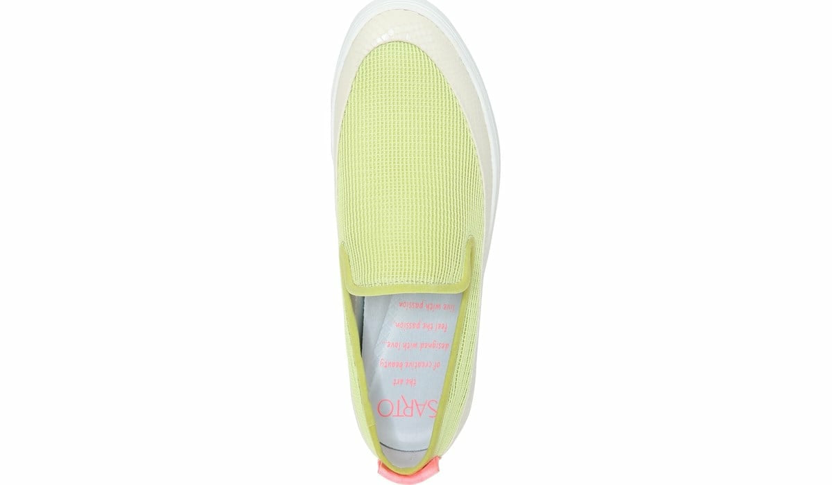 Sarto Debra 2 Platform Slip On Sneaker - Citron Leather