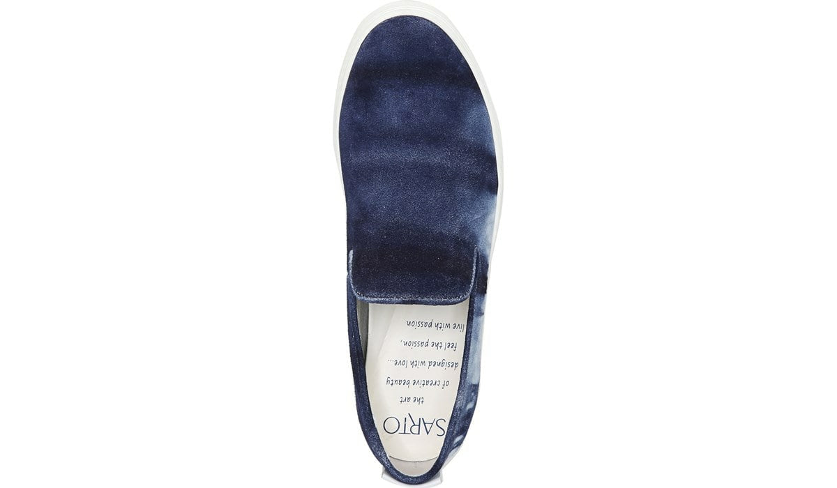 Sarto Debra 3 Platform Slip On Sneaker - Indigo Suede