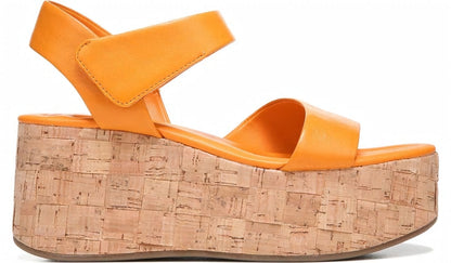 Sarto Demi 2 Platform Wedge Sandal - Orange Leather