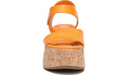 Sarto Demi 2 Platform Wedge Sandal - Orange Leather