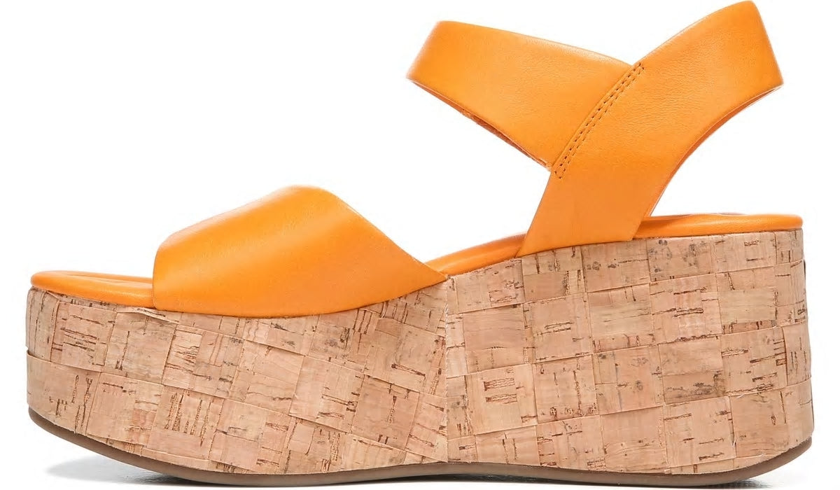 Sarto Demi 2 Platform Wedge Sandal - Orange Leather