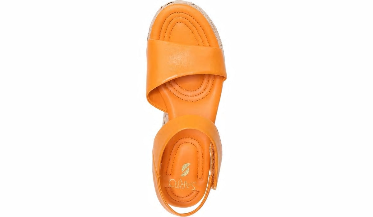 Sarto Demi 2 Platform Wedge Sandal - Orange Leather