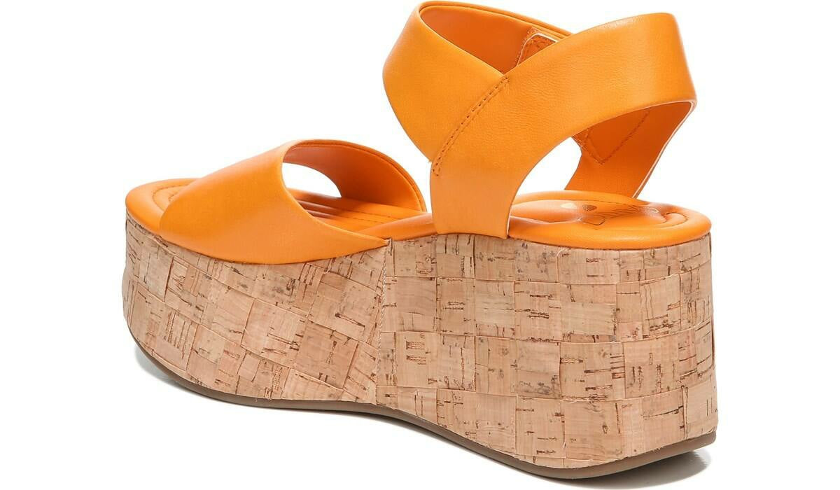 Sarto Demi 2 Platform Wedge Sandal - Orange Leather