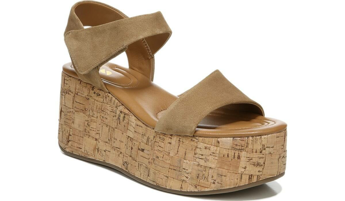 Sarto Demi 2 Platform Wedge Sandal - Toasted Barley Suede