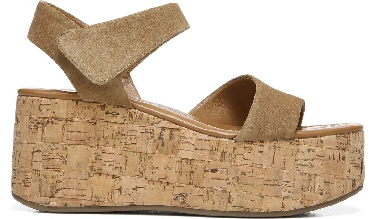 Sarto Demi 2 Platform Wedge Sandal - Toasted Barley Suede