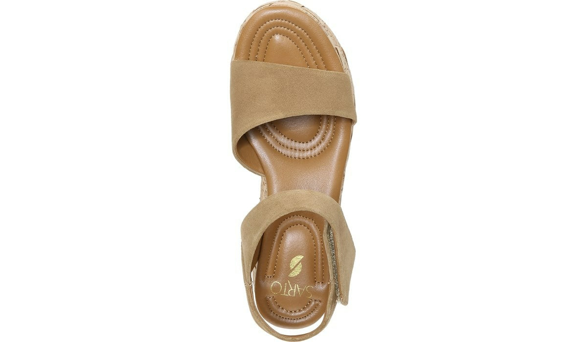 Sarto Demi 2 Platform Wedge Sandal - Toasted Barley Suede