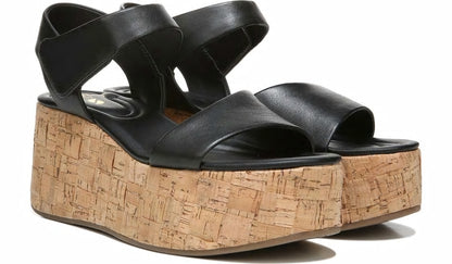 Sarto Demi 2 Platform Wedge Sandal - Black Leather