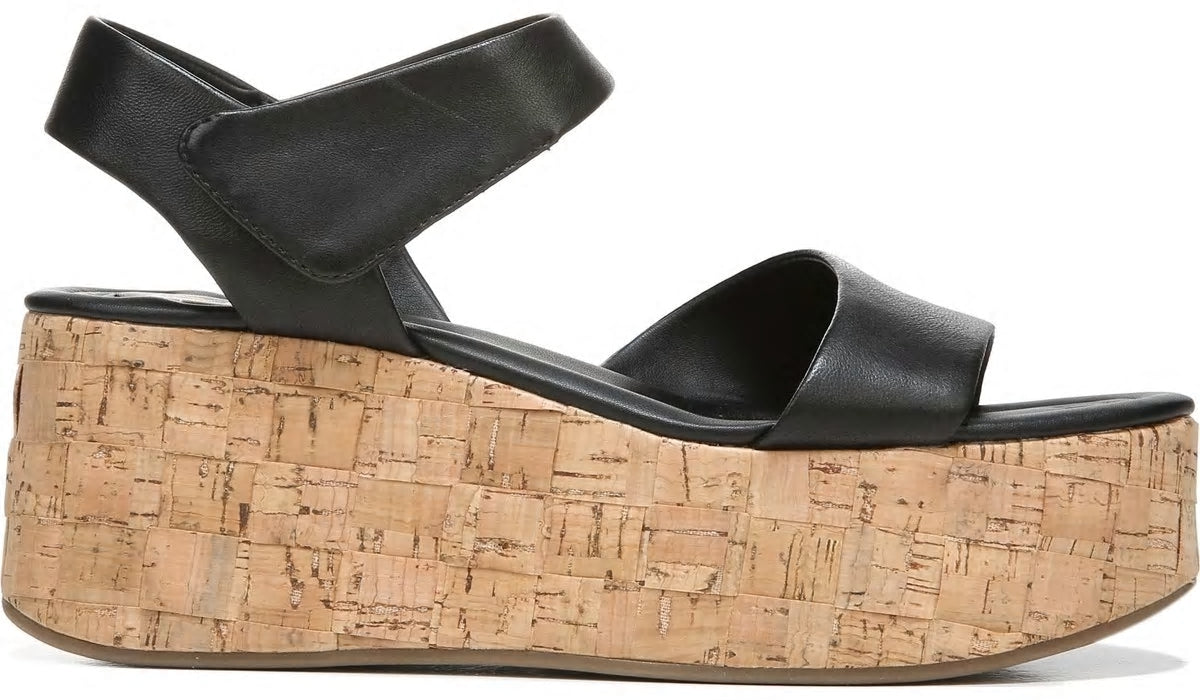 Sarto Demi 2 Platform Wedge Sandal - Black Leather