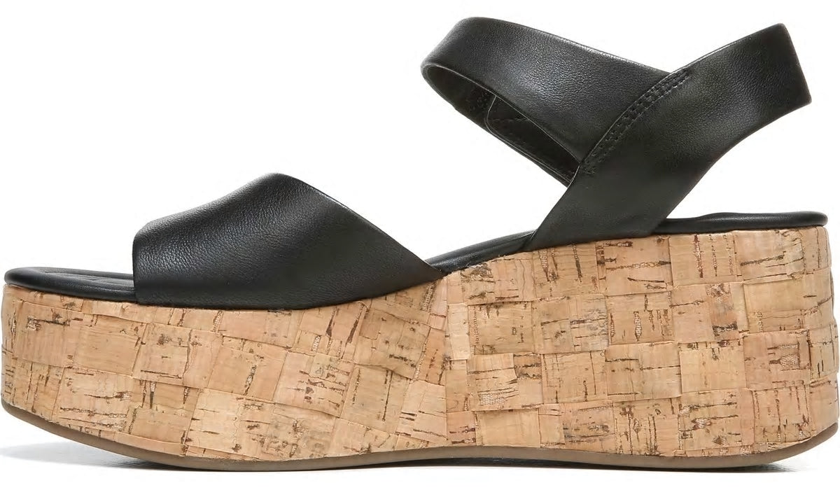 Sarto Demi 2 Platform Wedge Sandal - Black Leather