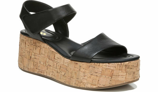 Sarto Demi 2 Platform Wedge Sandal - Black Leather