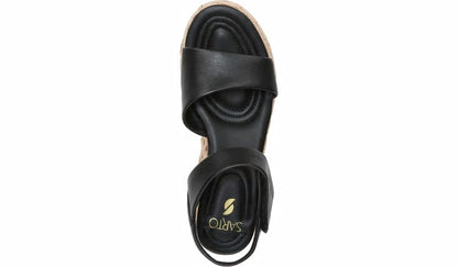 Sarto Demi 2 Platform Wedge Sandal - Black Leather