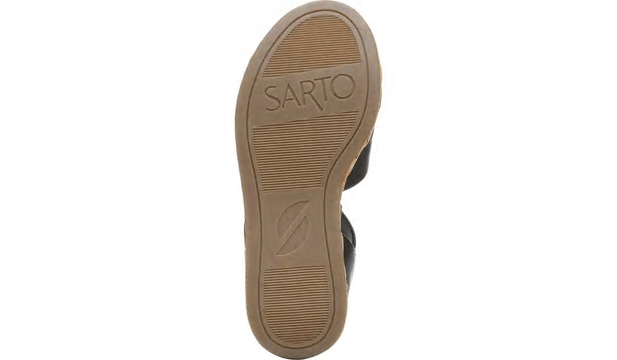 Sarto Demi 2 Platform Wedge Sandal - Black Leather