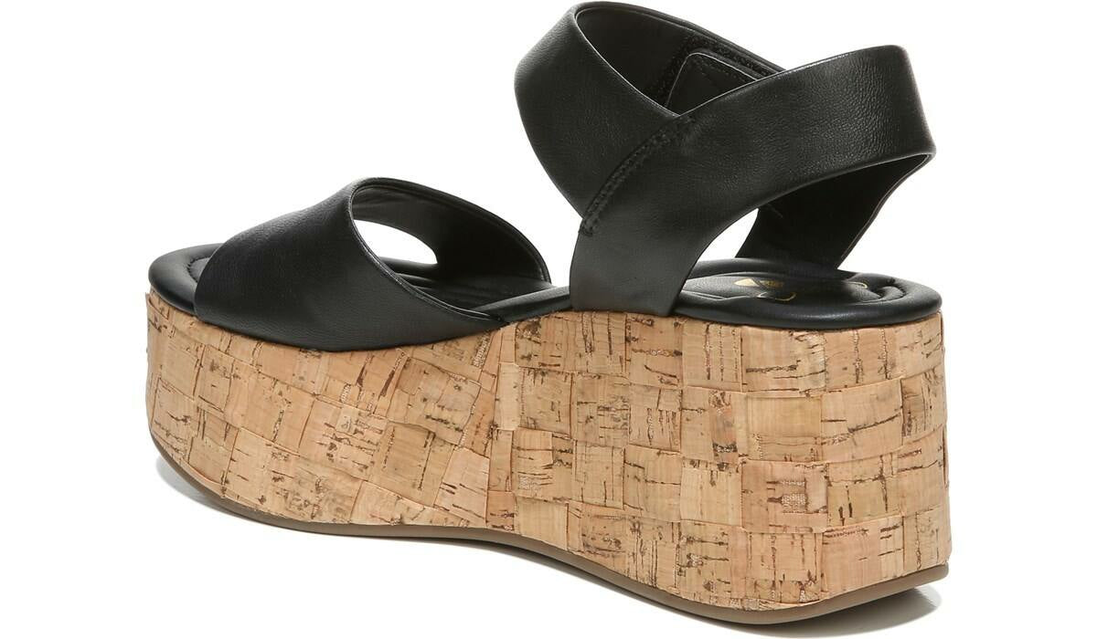 Sarto Demi 2 Platform Wedge Sandal - Black Leather
