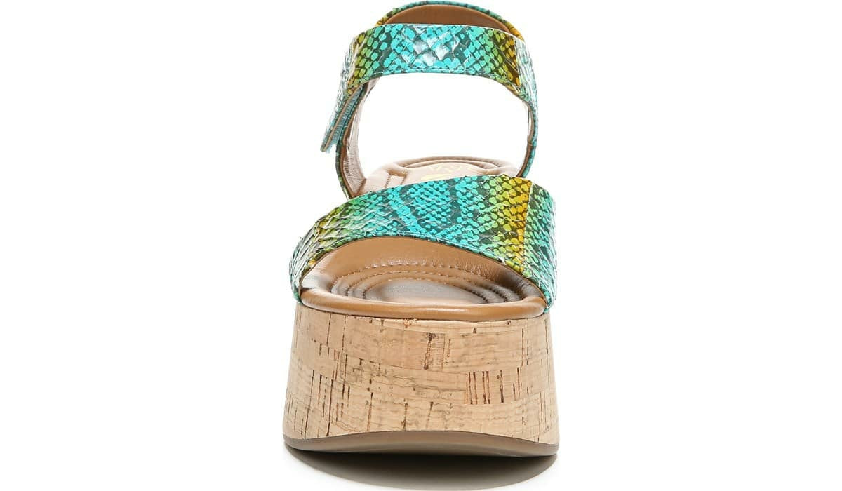 Sarto Demi 3 Platform Wedge Sandal - Aqua Multi Leather
